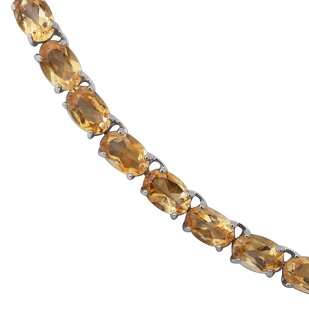 Brazilian Citrine Tennis Necklace 18 Inches in Sterling Silver 32.40 ctw image number 2