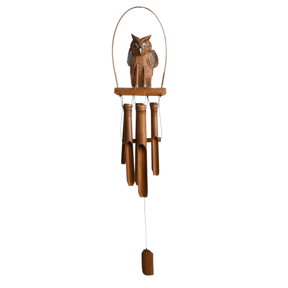 Bamboo Wind Chime With Owl On top image number 0