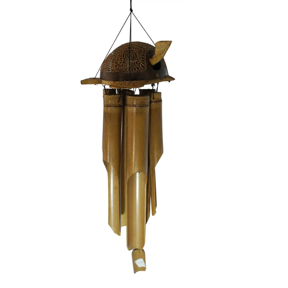 Bamboo Wind Chime With Turtle on top with Movable Head image number 0