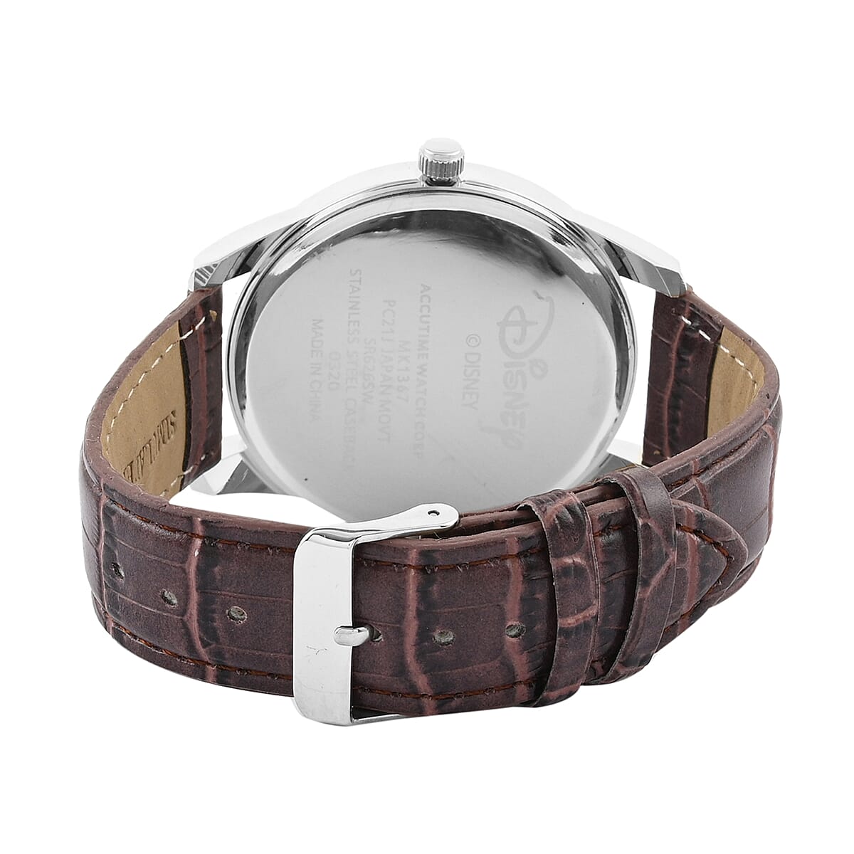 DISNEY Set of 2 Japanese Movement Mickey and Minnie Mouse Antique Brown Vegan Leather Strap His & Hers Gift Set Watch (35mm) image number 2