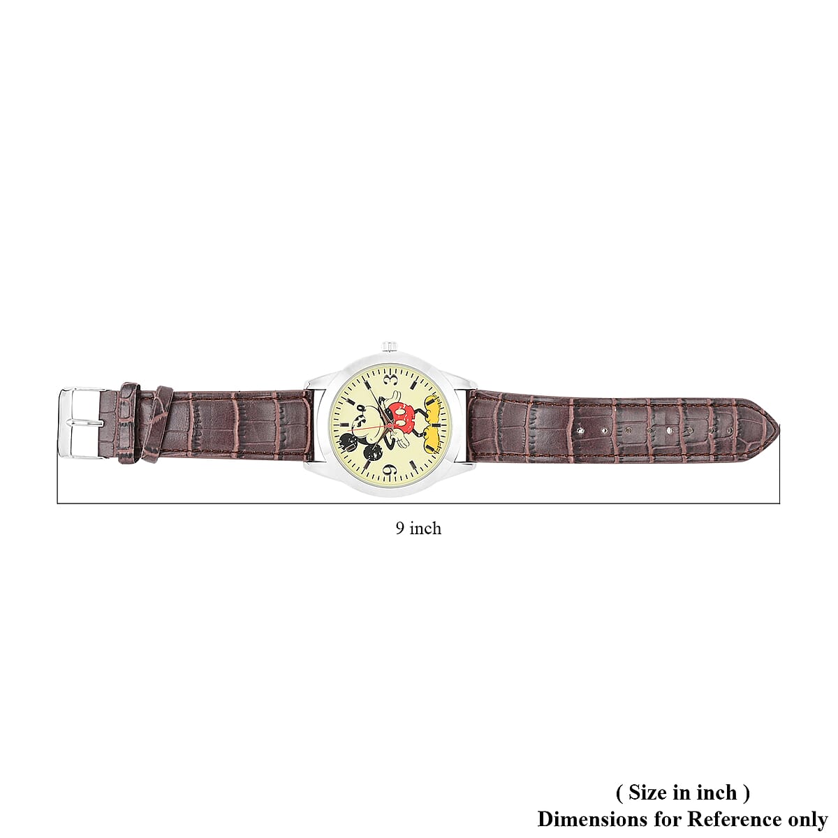 DISNEY Set of 2 Japanese Movement Mickey and Minnie Mouse Antique Brown Vegan Leather Strap His & Hers Gift Set Watch (35mm) image number 3