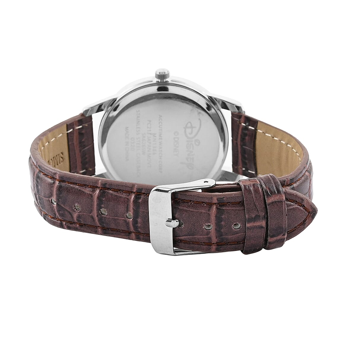 DISNEY Set of 2 Japanese Movement Mickey and Minnie Mouse Antique Brown Vegan Leather Strap His & Hers Gift Set Watch (35mm) image number 5