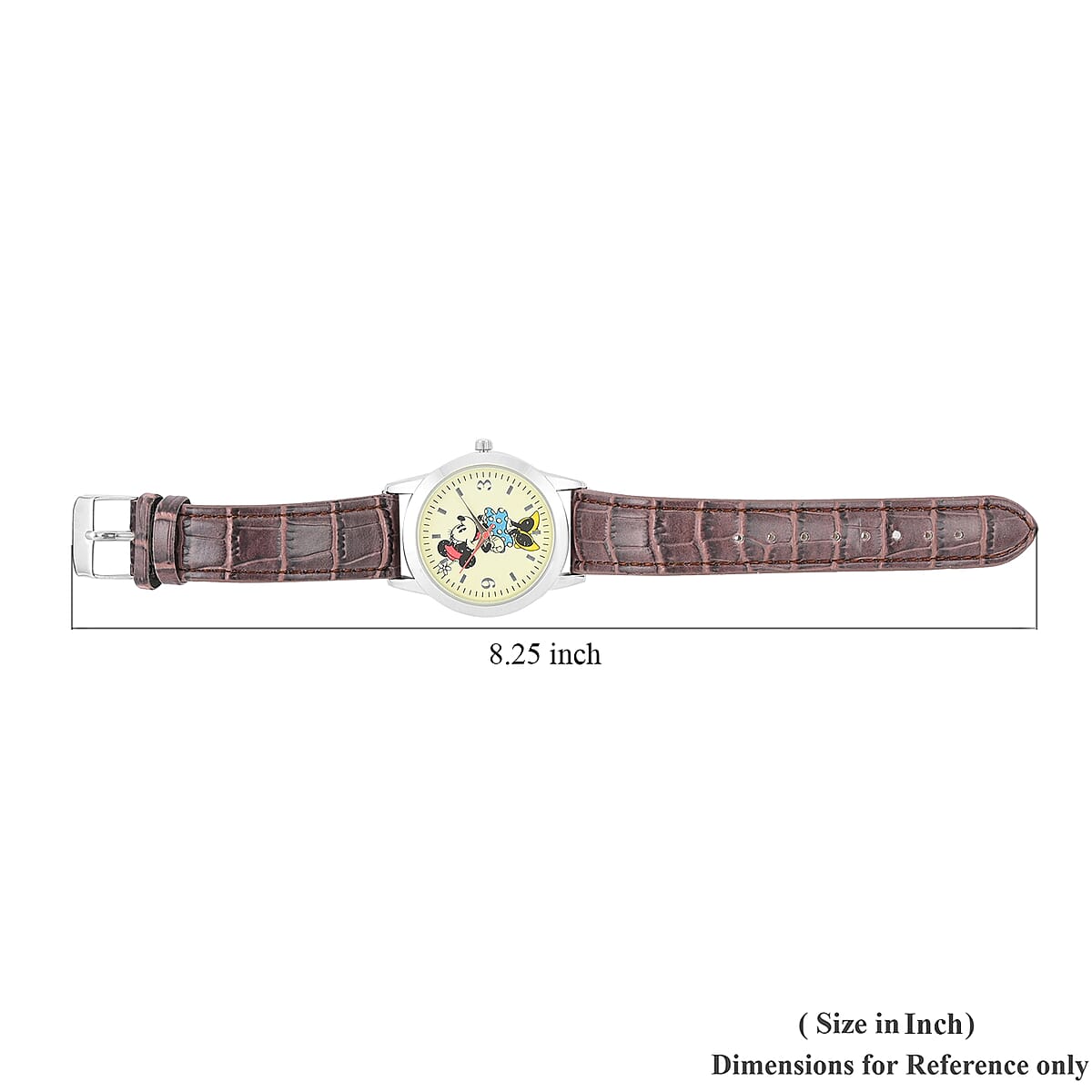 DISNEY Set of 2 Japanese Movement Mickey and Minnie Mouse Antique Brown Vegan Leather Strap His & Hers Gift Set Watch (35mm) image number 6