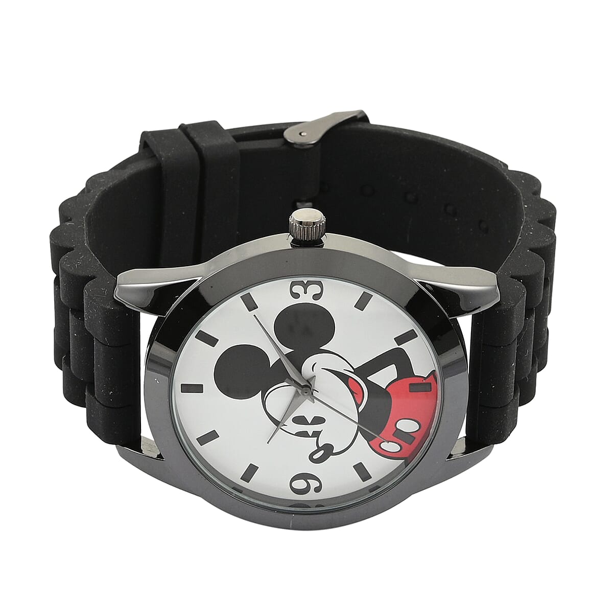 DISNEY Set of 2 Japanese Movement Mickey Mouse Black Silicone Strap His & Hers Gift Set Watch (35mm) (45mm) image number 1