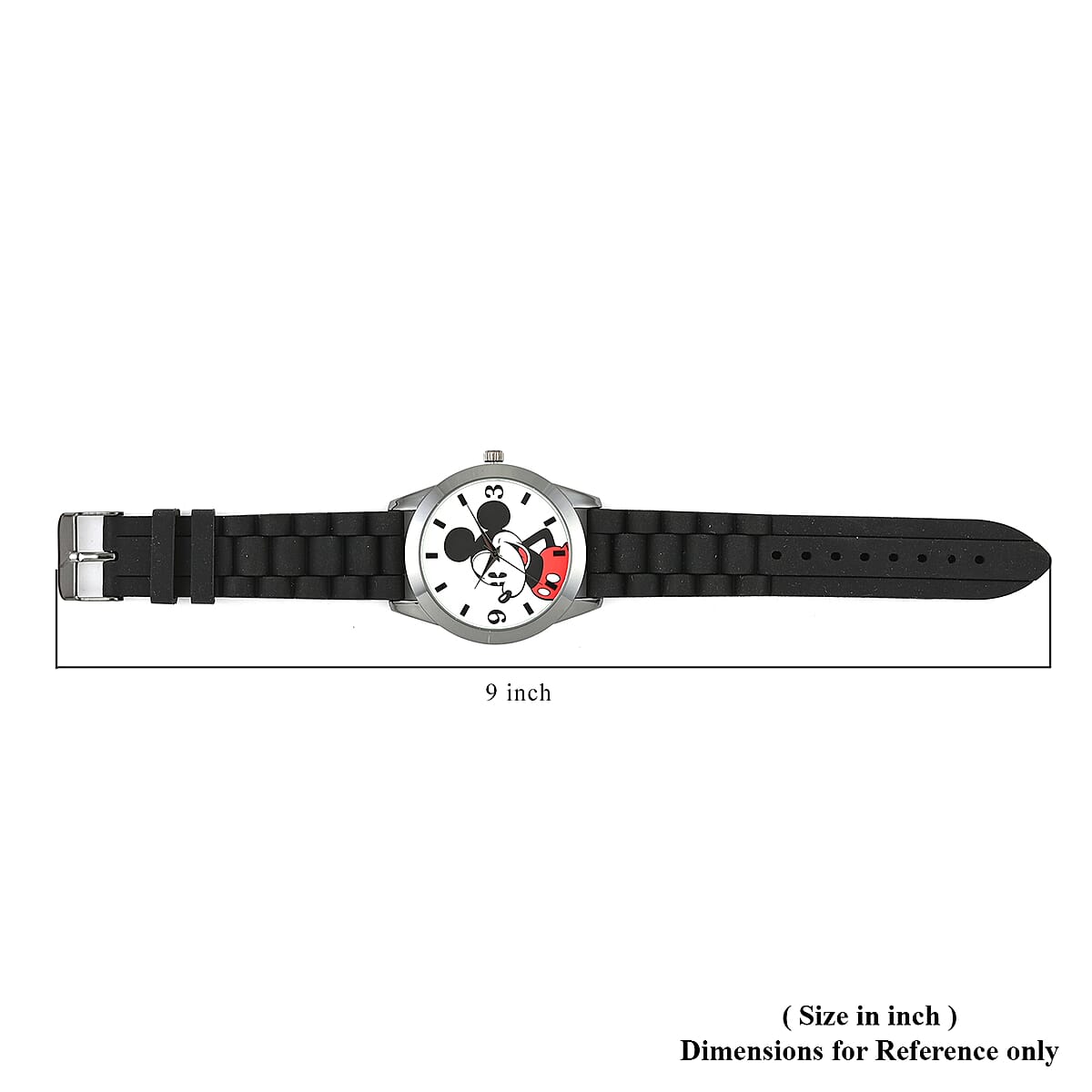 DISNEY Set of 2 Japanese Movement Mickey Mouse Black Silicone Strap His & Hers Gift Set Watch (35mm) (45mm) image number 3