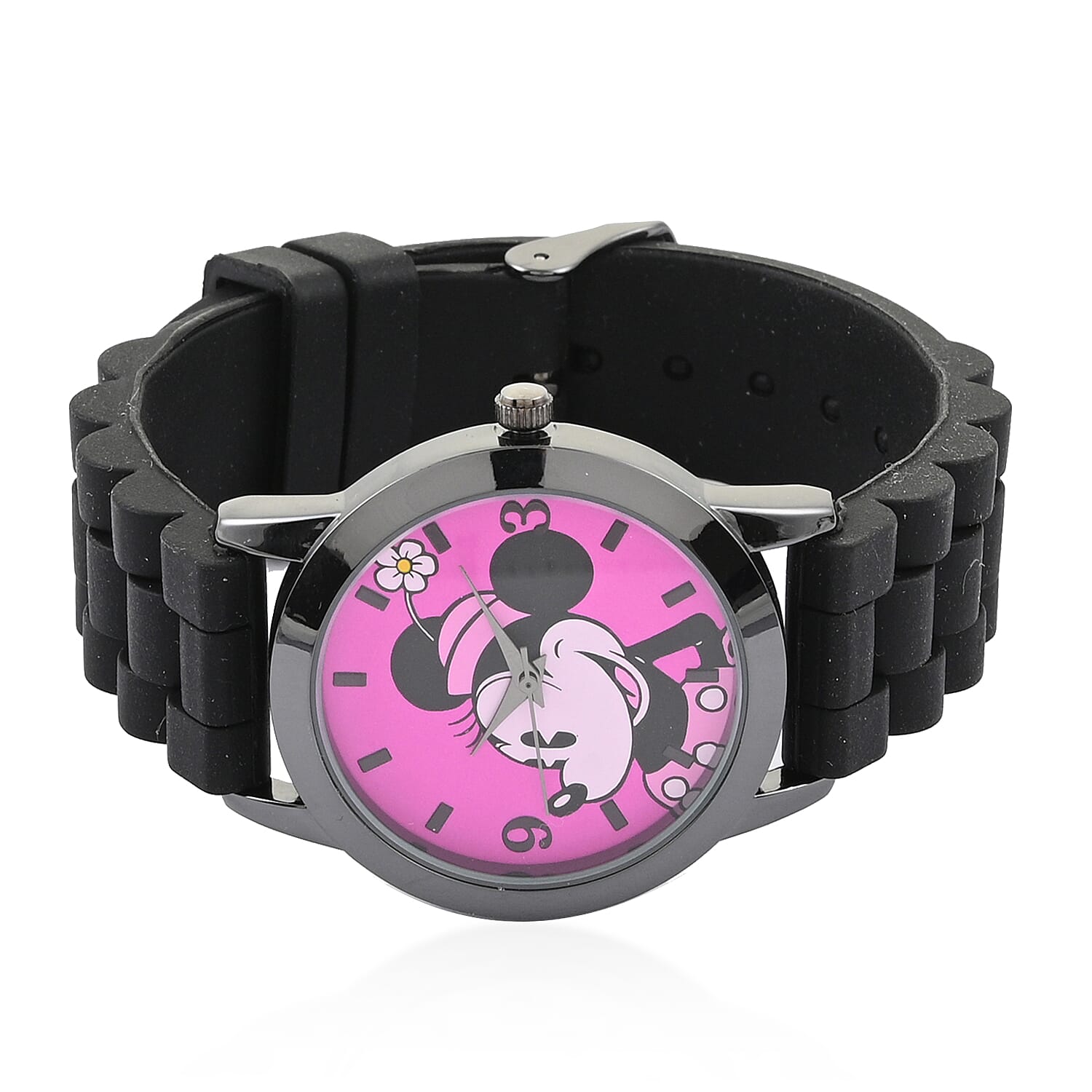 DISNEY Set of 2 Japanese Movement Mickey Mouse Black Silicone Strap His & Hers Gift Set Watch (35mm) (45mm)