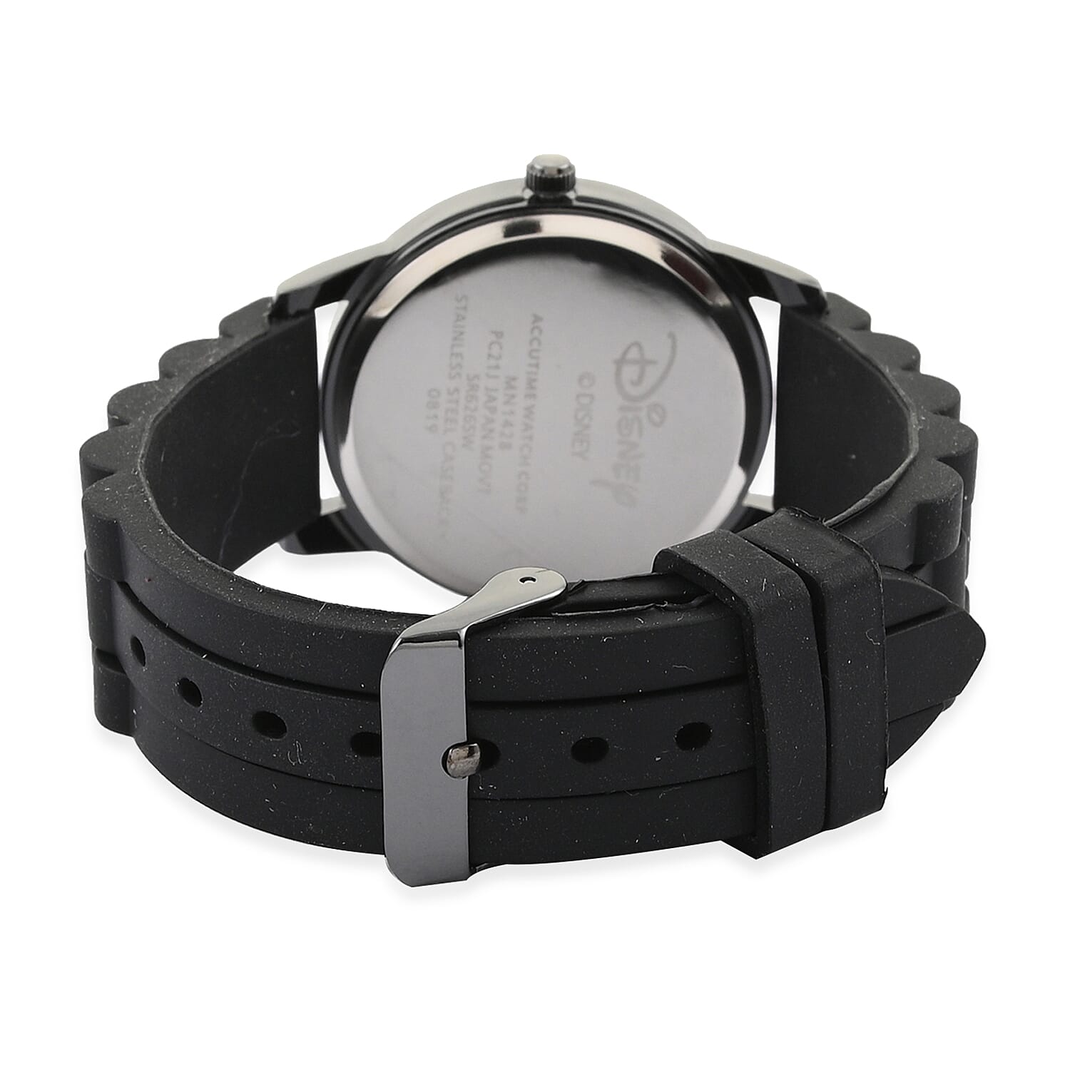DISNEY Set of 2 Japanese Movement Mickey Mouse Black Silicone Strap His & Hers Gift Set Watch (35mm) (45mm)
