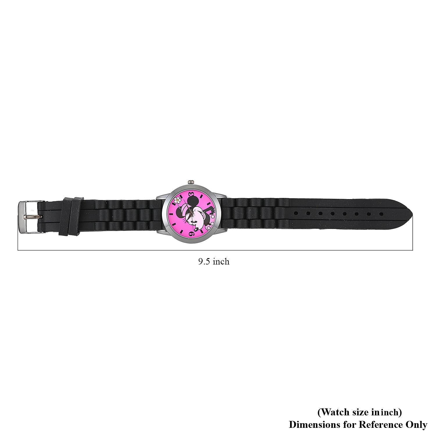 DISNEY Set of 2 Japanese Movement Mickey Mouse Black Silicone Strap His & Hers Gift Set Watch (35mm) (45mm)