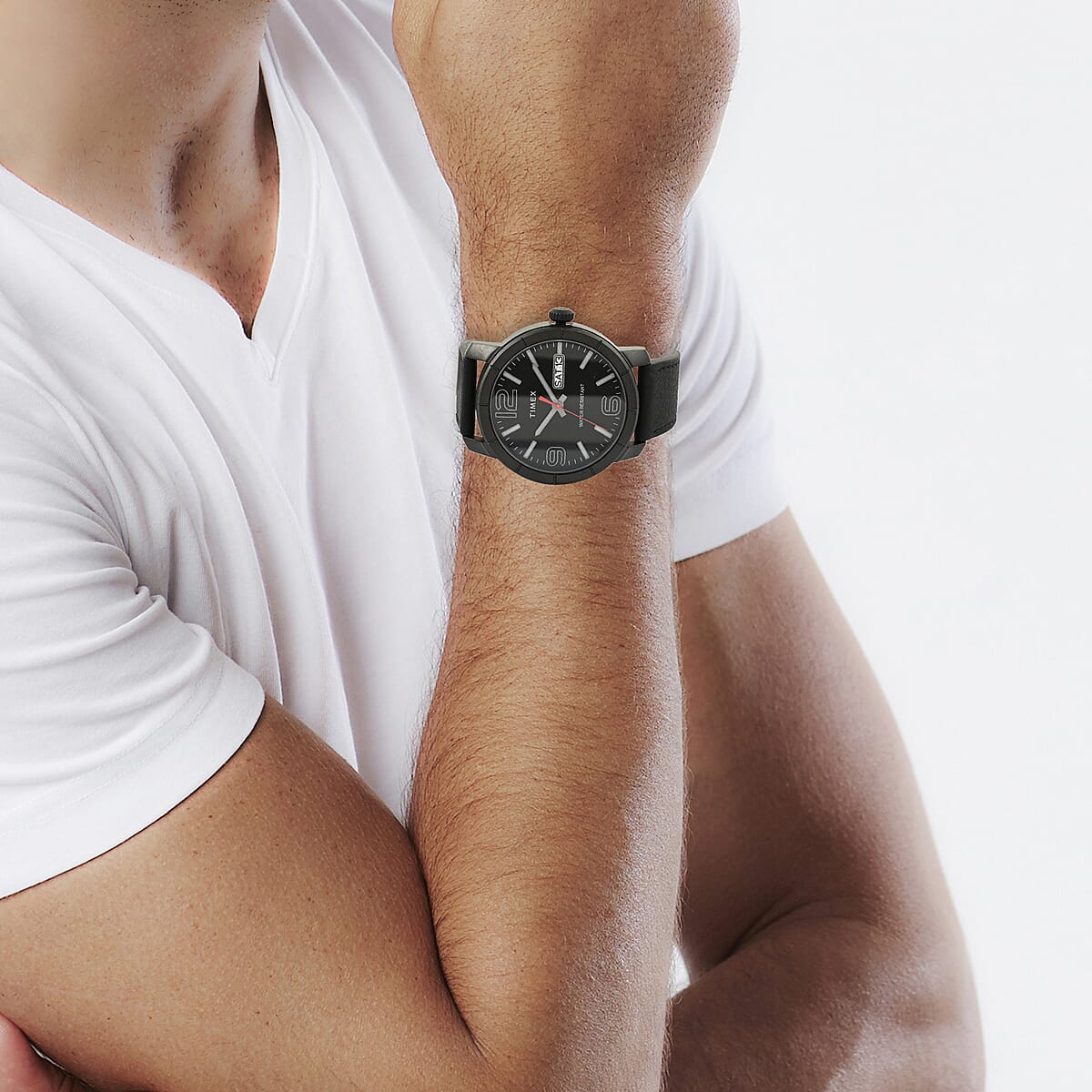 Timex Quartz Movement City Casual Men's MOD 44mm Leather Strap Watch image number 1