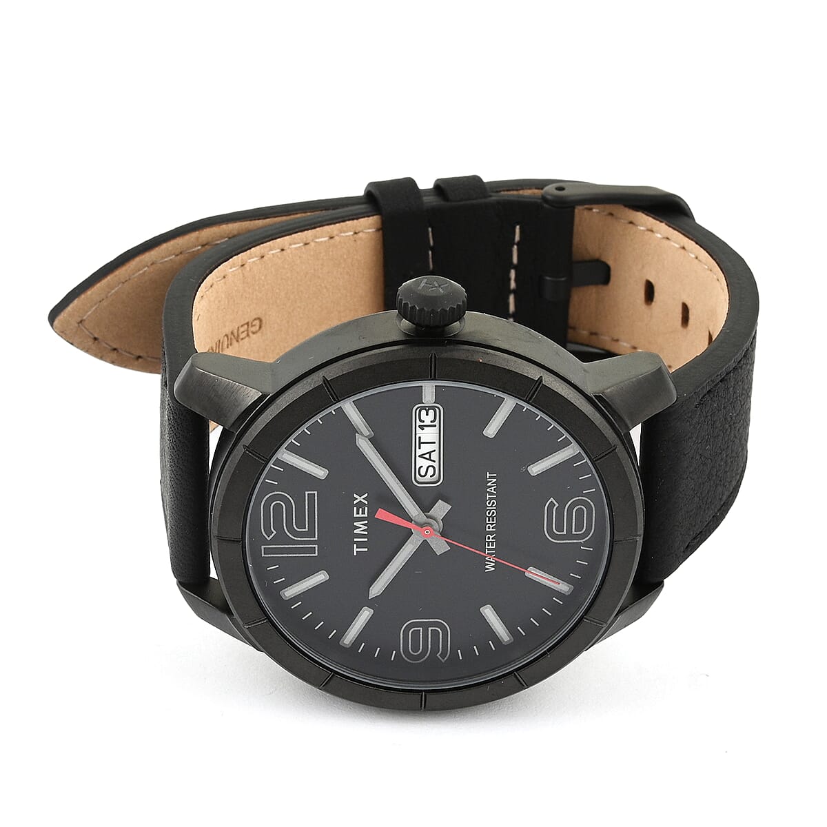 Timex Quartz Movement City Casual Men's MOD 44mm Leather Strap Watch image number 2
