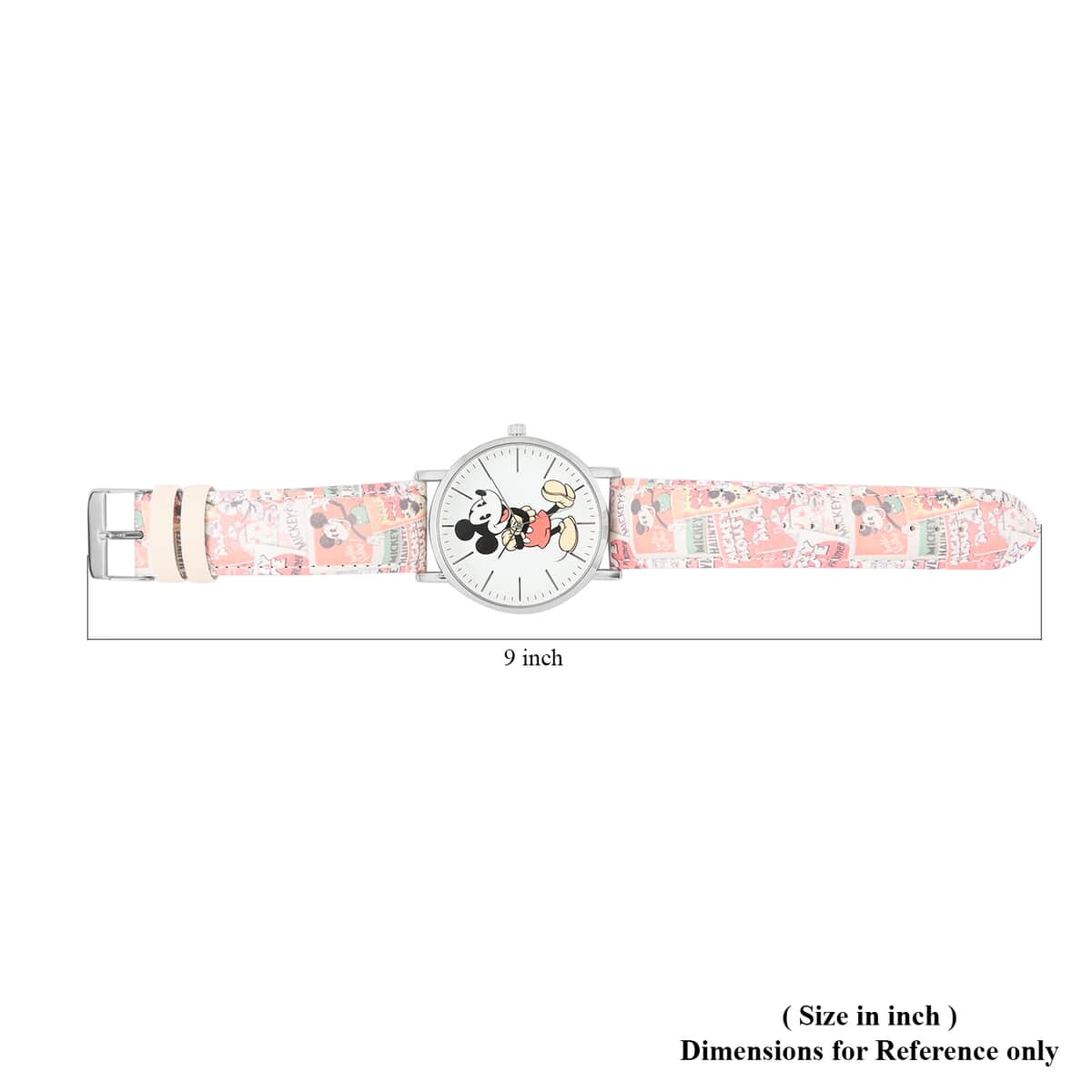 DISNEY Set of 2 Japanese Movement Mickey Mouse Light Red Comic Strip Vegan Leather Strap His & Hers Gift Set Watch (35mm) (40mm) image number 3