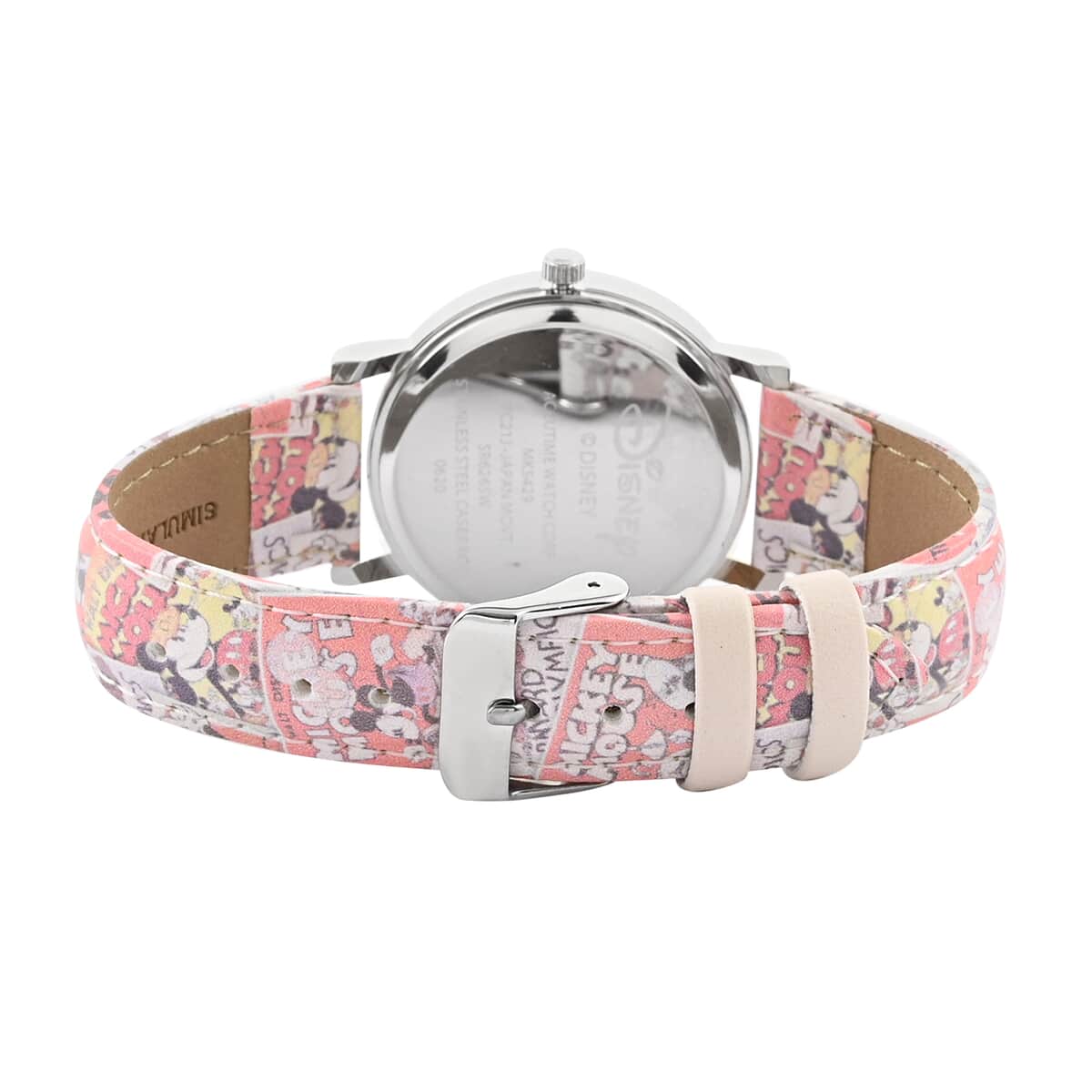 6098140 DISNEY Set of 2 Japanese Movement Mickey Mouse Red and Cream Comic Strip Vegan Leather Strap His & Hers Gift Set Watches (35mm) (40mm) image number 5