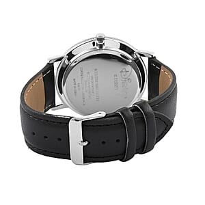 DISNEY Set of 2 Japanese Movement Red and Black Mickey Mouse Vegan Leather Strap His & Hers Gift Set Watch (35mm) (45mm)