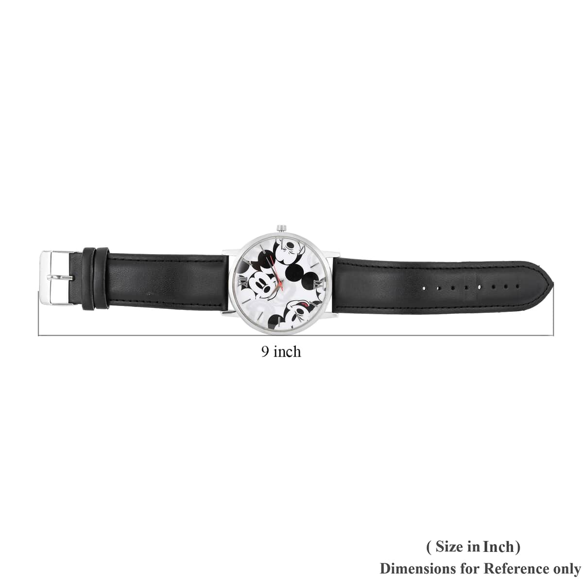 DISNEY Set of 2 Japanese Movement Red and Black Mickey Mouse Vegan Leather Strap His & Hers Gift Set Watch (35mm) (45mm) image number 3