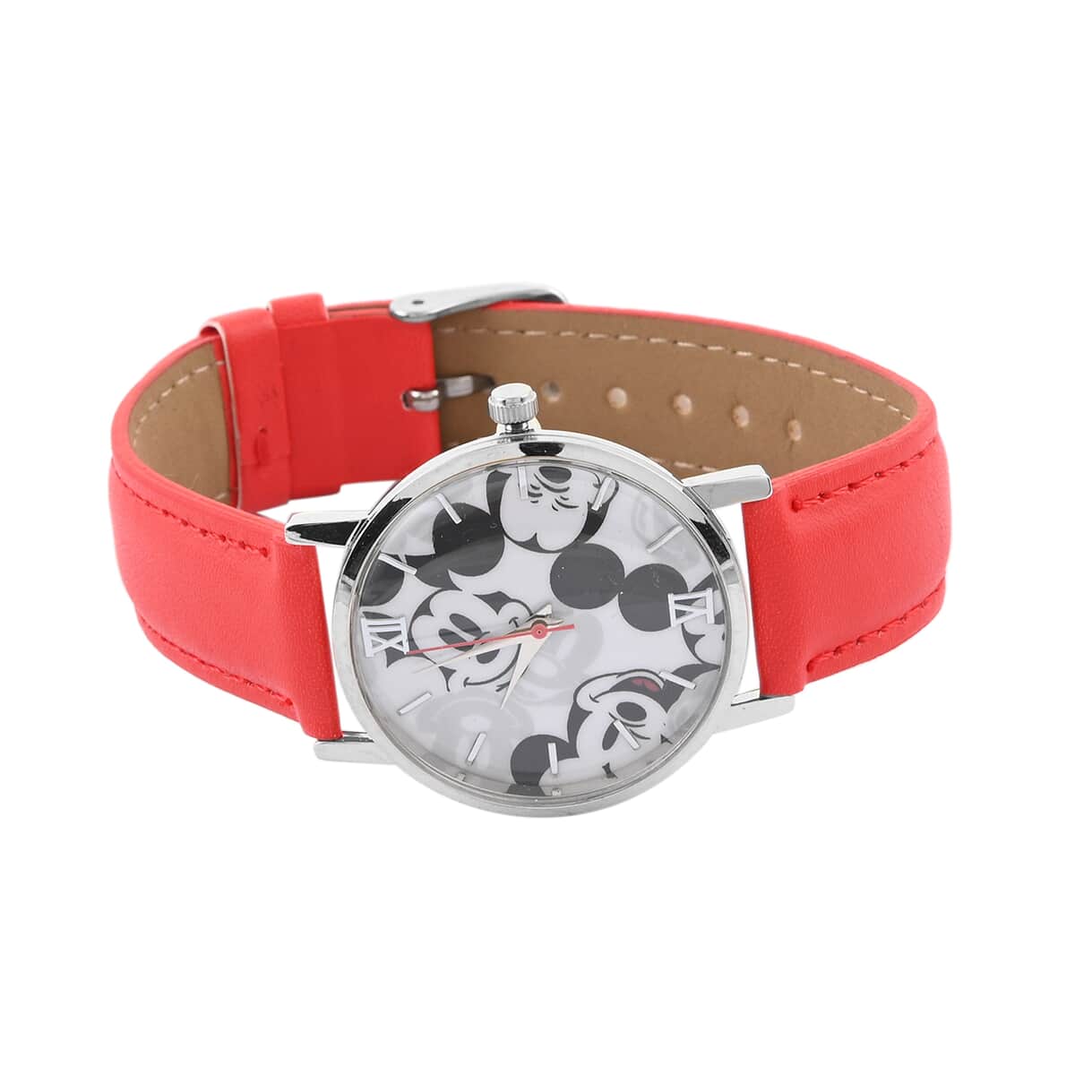 DISNEY Set of 2 Japanese Movement Red and Black Mickey Mouse Vegan Leather Strap His & Hers Gift Set Watch (35mm) (45mm) image number 4