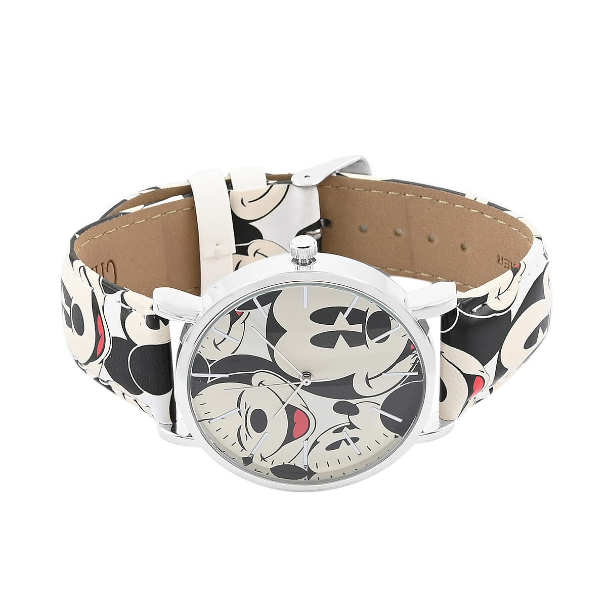 DISNEY Set of 2 Japanese Movement Mickey Mouse Face Pattern Vegan Leather Strap His & Hers Gift Set Watch (35mm) (40mm) image number 1