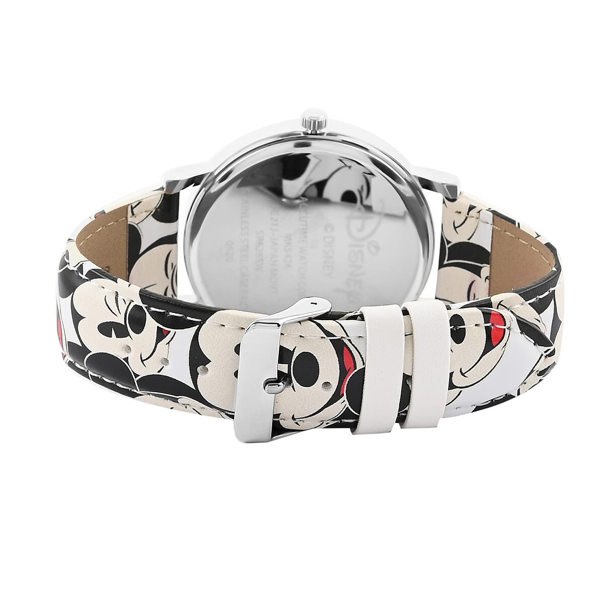 DISNEY Set of 2 Japanese Movement Mickey Mouse Face Pattern Vegan Leather Strap His & Hers Gift Set Watch (35mm) (40mm) image number 2