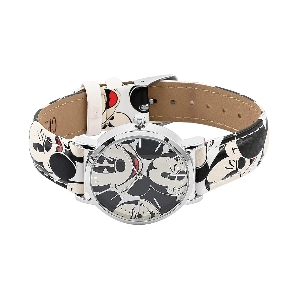 DISNEY Set of 2 Japanese Movement Mickey Mouse Face Pattern Vegan Leather Strap His & Hers Gift Set Watch (35mm) (40mm) image number 4