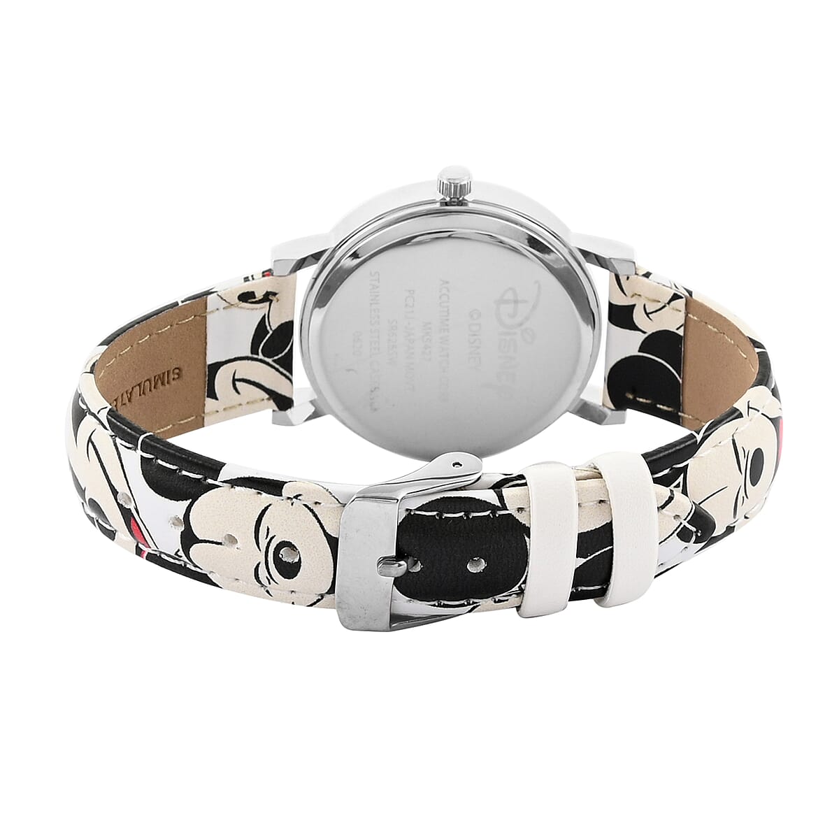 DISNEY Set of 2 Japanese Movement Mickey Mouse Face Pattern Vegan Leather Strap His & Hers Gift Set Watch (35mm) (40mm) image number 5