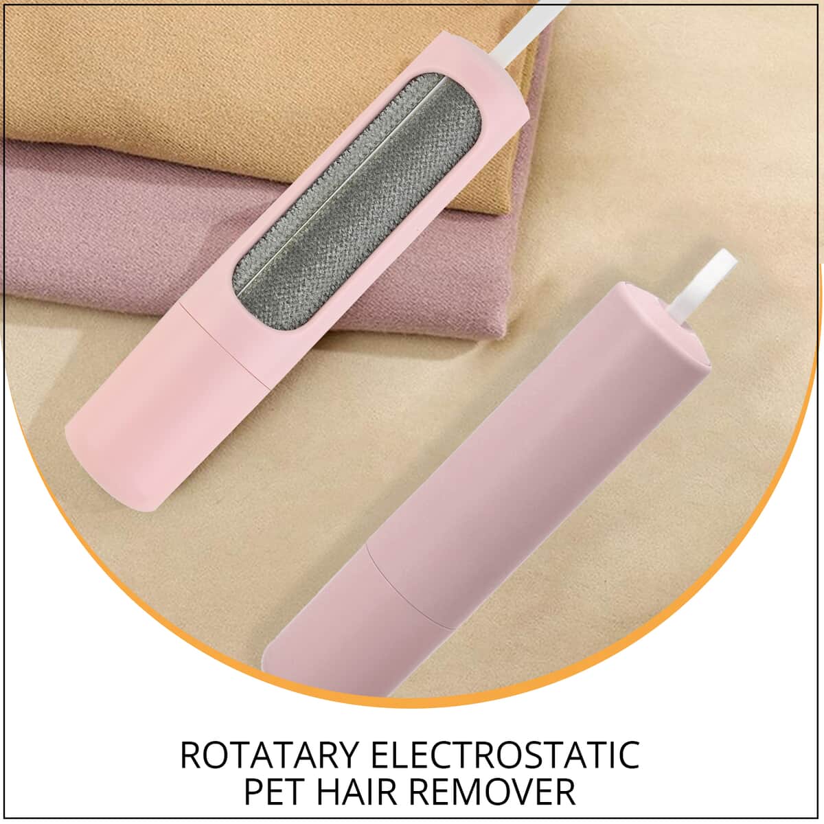 Rotary Electrostatic Pet Hair Remover - Pink image number 1