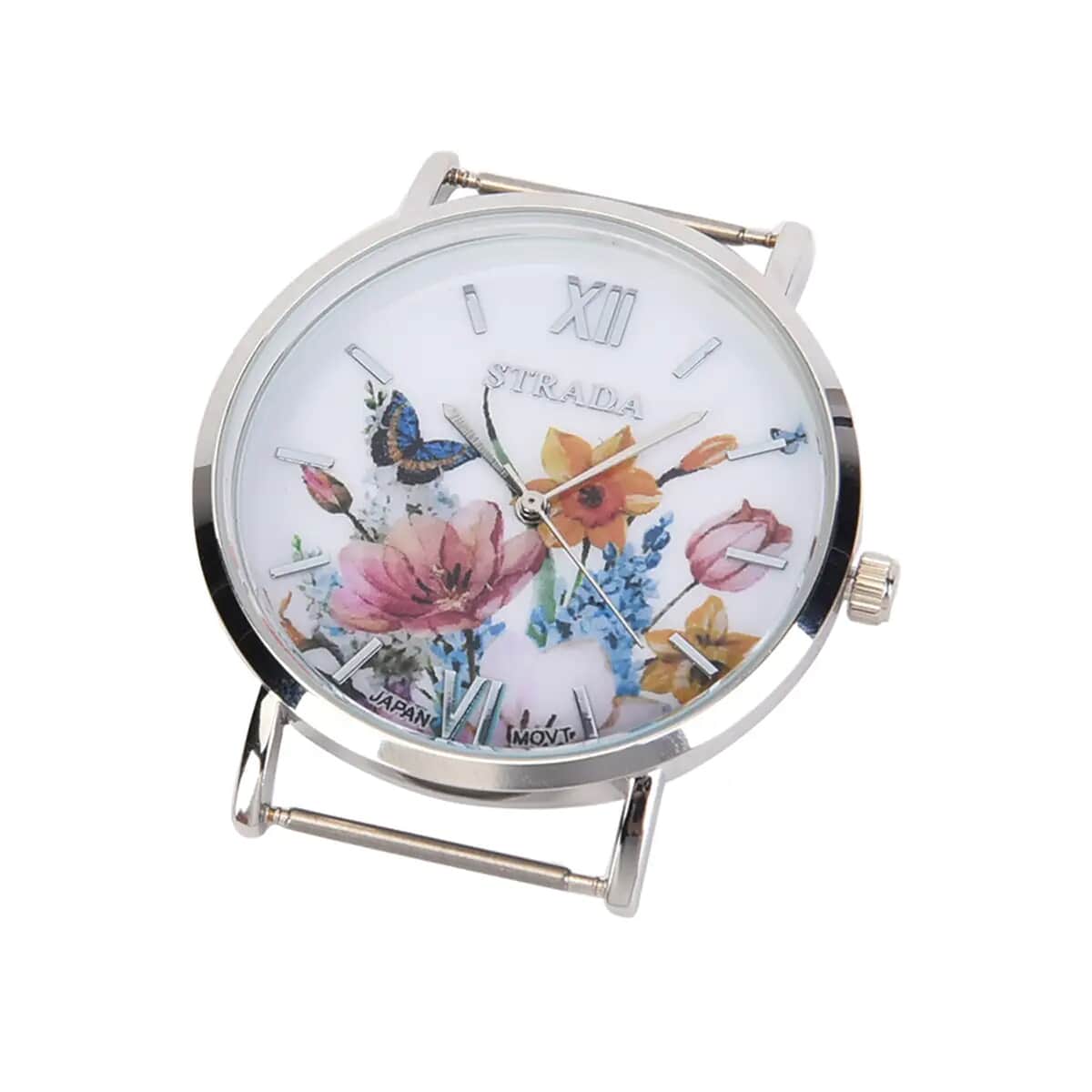 Strada Japanese Movement Watch with Multi Color Floral Printed Chiffon Strap (34.5 inch) image number 5