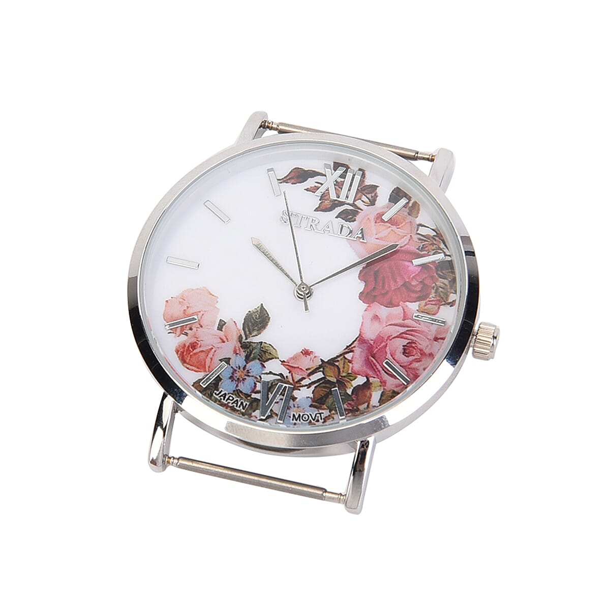 Strada Japanese Movement Watch with Pink Floral Print Chiffon Strap (34.5 inch) image number 2