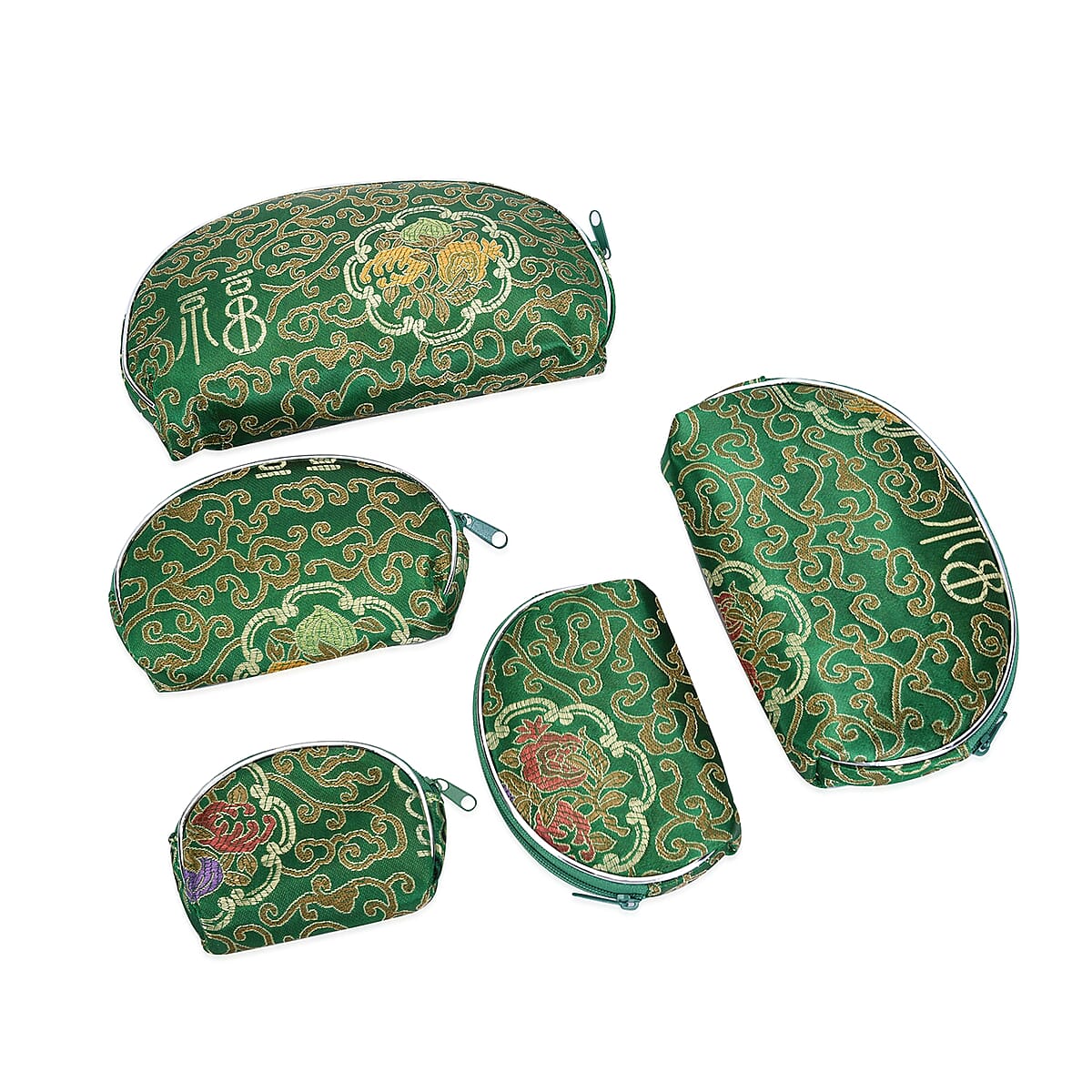 Set of 10 Green Multi-purpose Polyester Jewelry Bags with Zipper | Jewelry Organizer Box | Travel Jewelry Box | Jewelry Storage| Gift | Wedding Party | Christmas image number 1