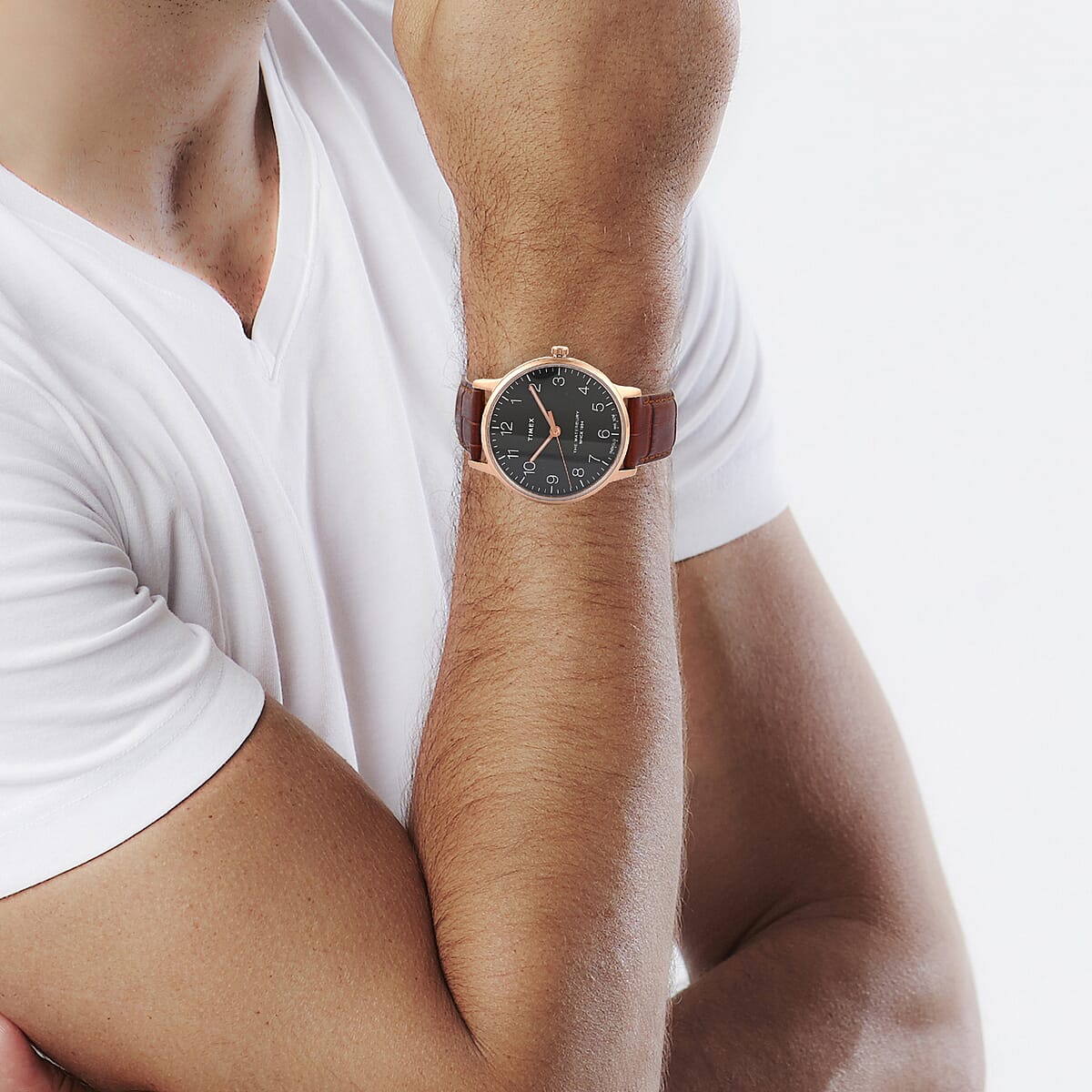 Timex Quartz Movement Heritage Collection Men's Waterbury Analogue Watch with Brown Leather Belt image number 1