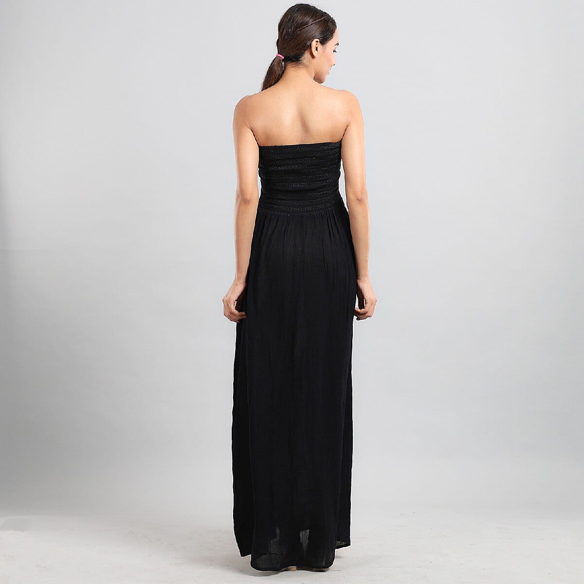 JOVIE Black Smocked Strapless Dress - Missy image number 2