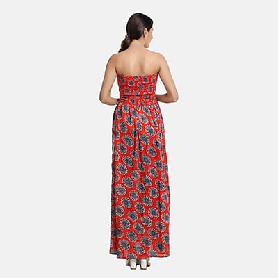 JOVIE Red Smocked Strapless Dress - Missy