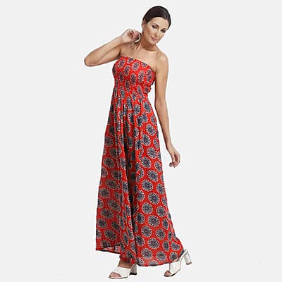 JOVIE Red Smocked Strapless Dress - Missy