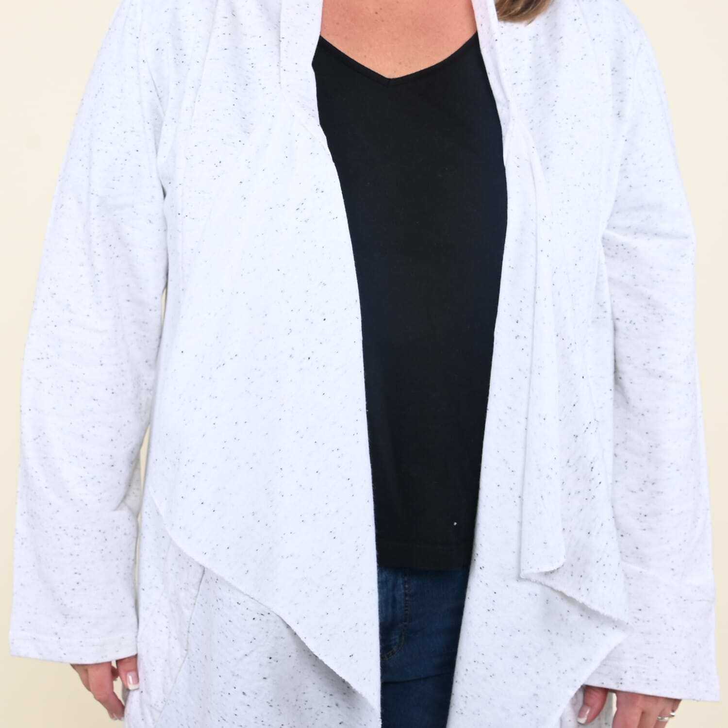 Passage French Terry Waterfall Front Cardigan for Women Loose Fit Quick Drying - Picture 4 of 17