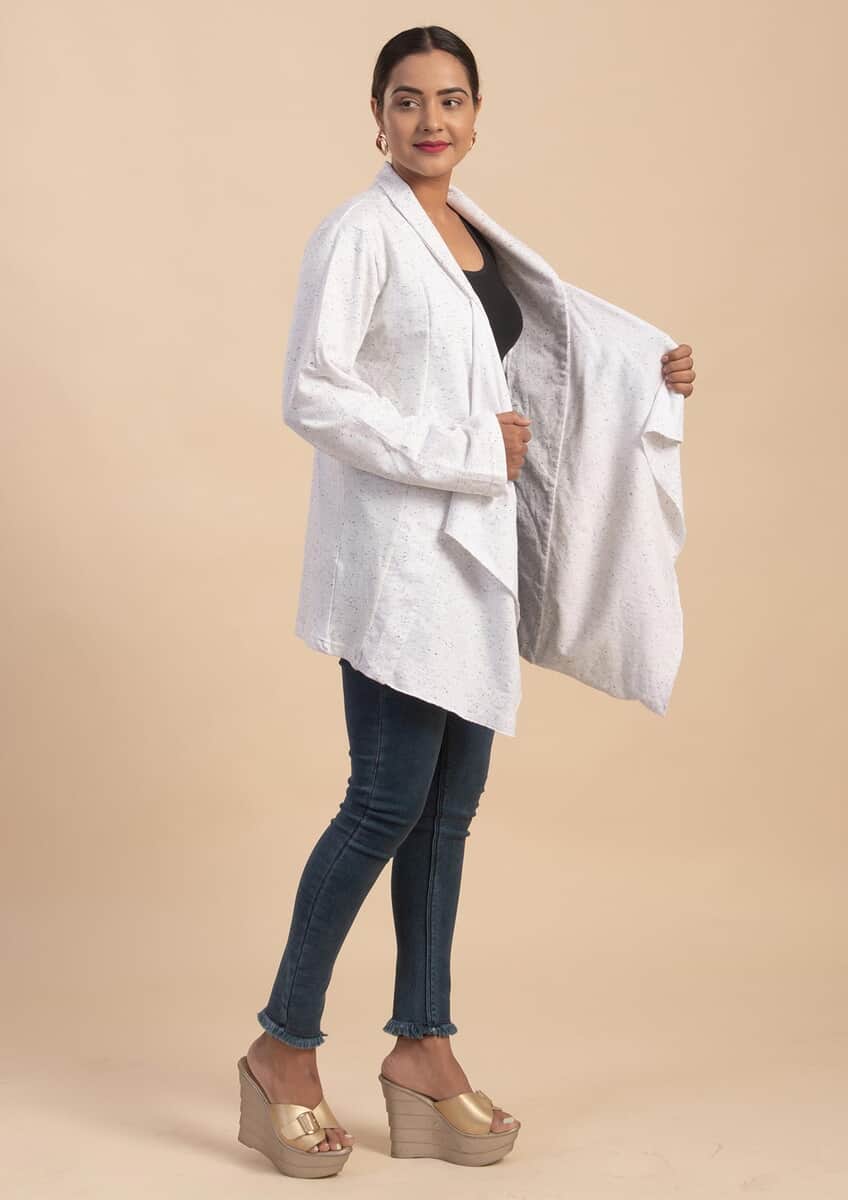 Passage Light Gray French Terry Waterfall Front Cardigan- XXL image number 2