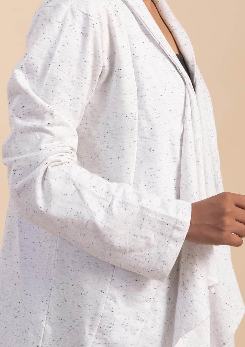 Passage Light Gray French Terry Waterfall Front Cardigan- XXXL image number 3