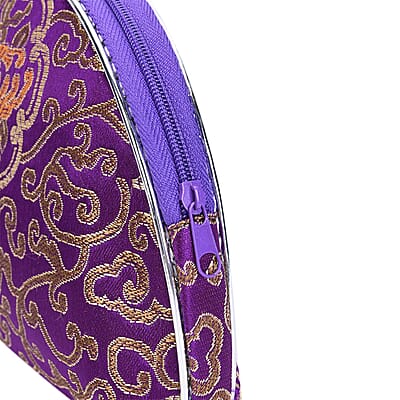 Set of 10 Purple Multi-purpose Polyester Jewelry Bags with Zipper , Jewelry Organizer Box , Travel Jewelry Box , Jewelry Storage, Gift , Wedding Party , Christmas