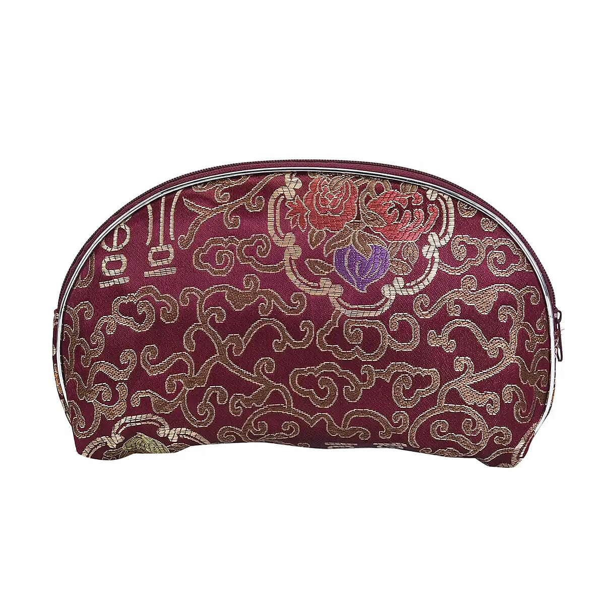 Set of 10 Burgundy Multi-purpose Polyester Jewelry Bags with Zipper , Jewelry Organizer Box , Travel Jewelry Box , Jewelry Storage, Gift , Wedding Party , Christmas image number 6