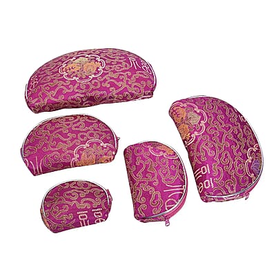 Set of 10 Magenta Multi-purpose Polyester Jewelry Bags with Zipper , Jewelry Organizer Box , Travel Jewelry Box , Jewelry Storage, Gift , Wedding Party , Christmas