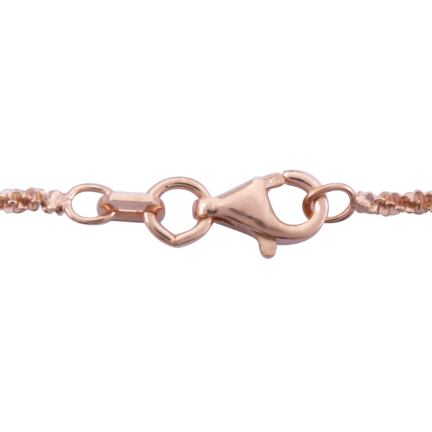 Italian Diamond Cut Sparkle Chain 24 Inches in 14K Rose Gold  Over Sterling Silver 2.90 Grams