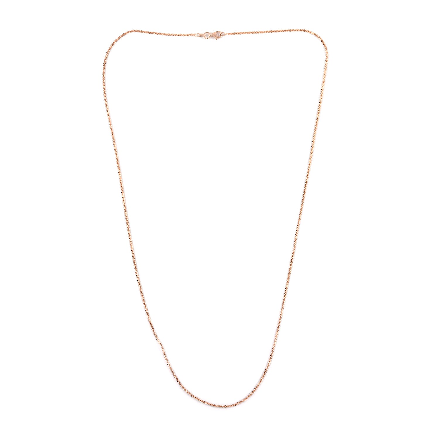 Italian Diamond Cut Sparkle Chain 24 Inches in 14K Rose Gold  Over Sterling Silver 2.90 Grams