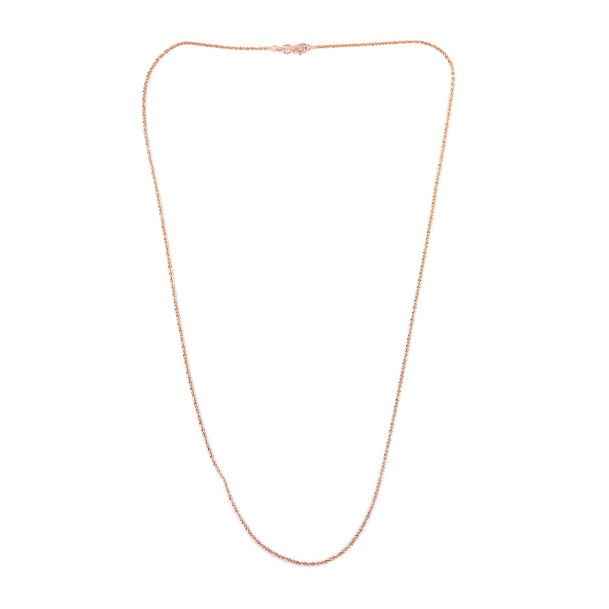 Italian Diamond Cut Sparkle Chain 24 Inches in 14K Rose Gold  Over Sterling Silver 2.90 Grams image number 2