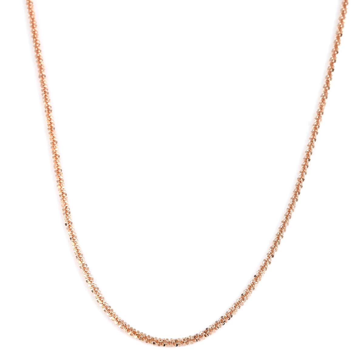 Italian 14K RG Over Sterling Silver 1.5 mm Diamond Cut Sparkle Chain 18 Inches 3.6 Grams image number 0