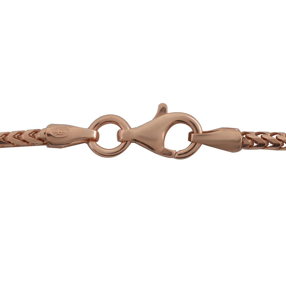 Italian 130 Gauge Franco Necklace 20 Inches in 14K Rose Gold  Over Sterling Silver 6.10 Grams image number 1