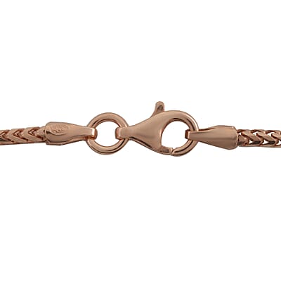 Italian 130 Gauge Franco Necklace 20 Inches in 14K Rose Gold  Over Sterling Silver 6.10 Grams