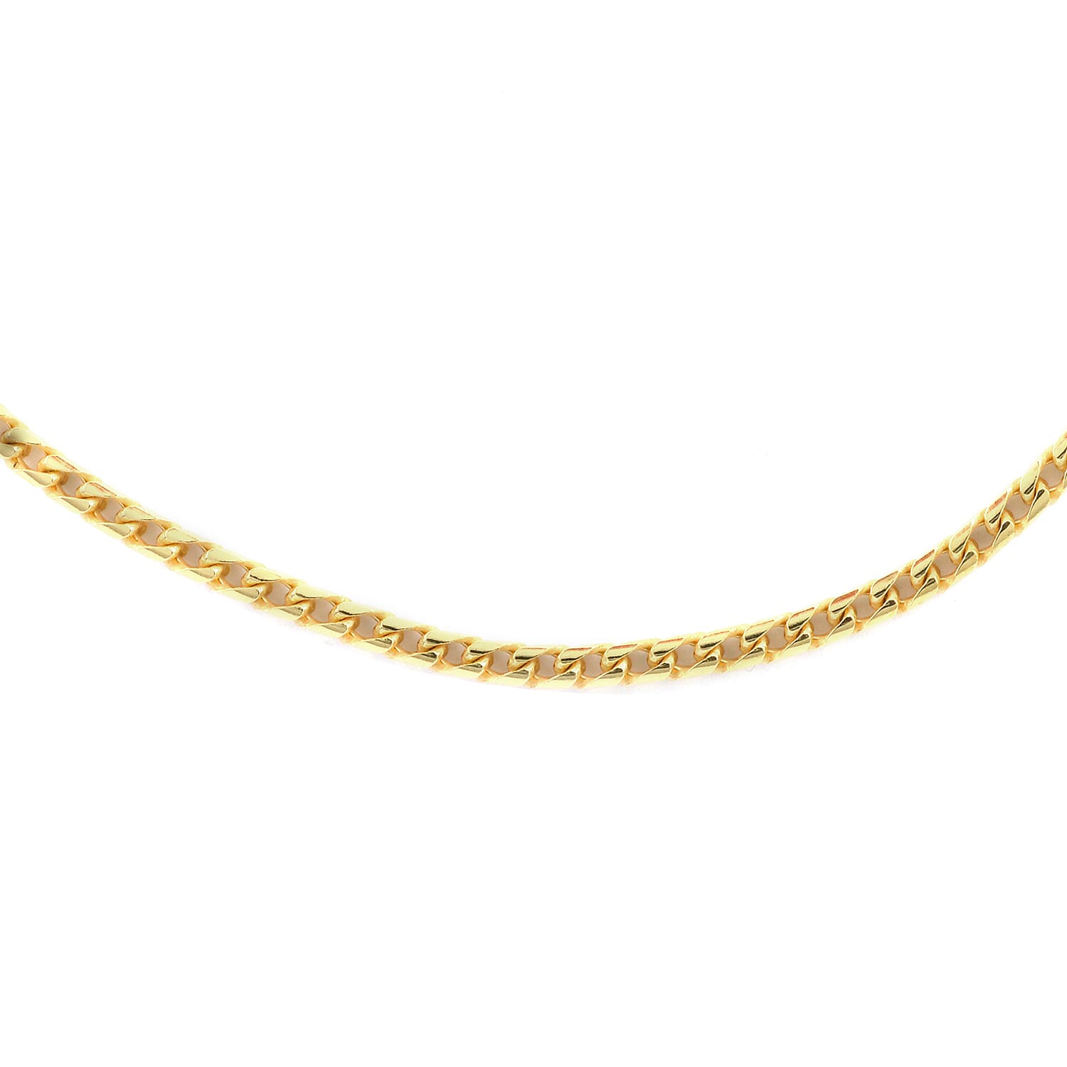 Italian 180 Gauge Franco Chain in 14K Yellow Gold Over Sterling Silver 10.10 Grams 20 Inches