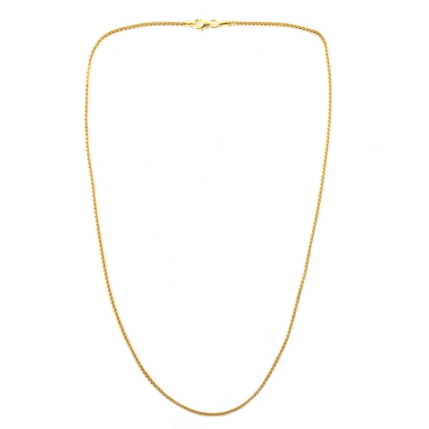 Italian 180 Gauge Franco Chain in 14K Yellow Gold Over Sterling Silver 10.10 Grams 20 Inches