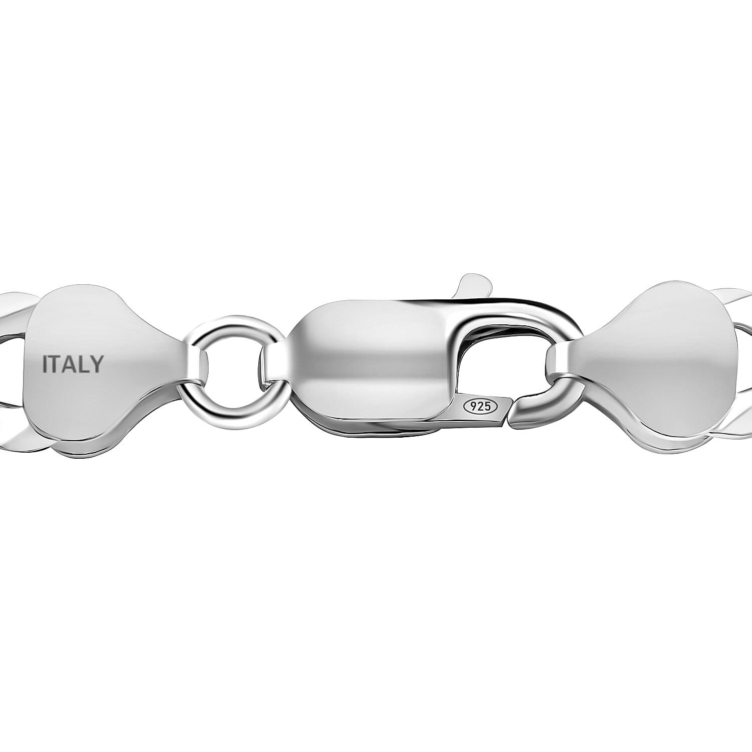 Italian Straight Flat Curb Necklace 24 Inches in Sterling Silver 32.5 Grams