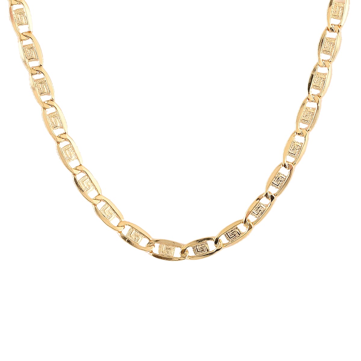 Maestro Gold Collection Italian 10K Yellow Gold Greek Valentino Necklace with Fish Hook Clasp 18 Inches 4.20 Grams image number 1