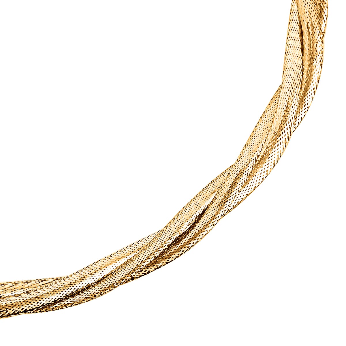 Maestro Gold Collection Italian 10K Yellow Gold 7mm Mesh Omega Braided Necklace 18 Inches 4 Grams image number 1