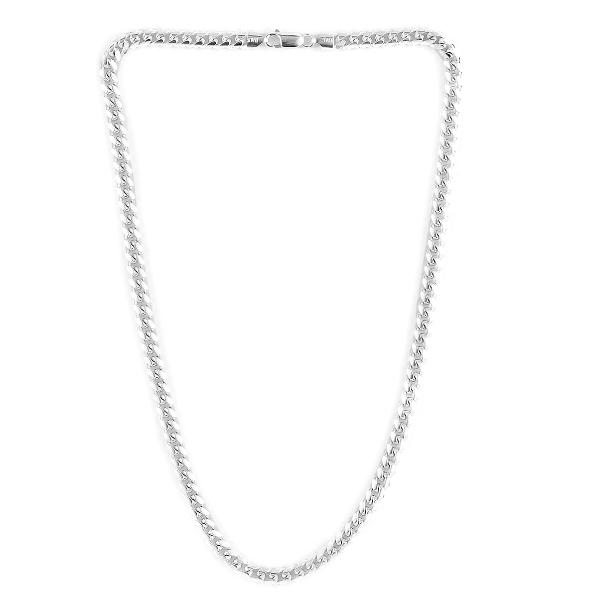 Italian Sterling Silver Curb Chain Necklace 20 Inches 48.60 Grams image number 2
