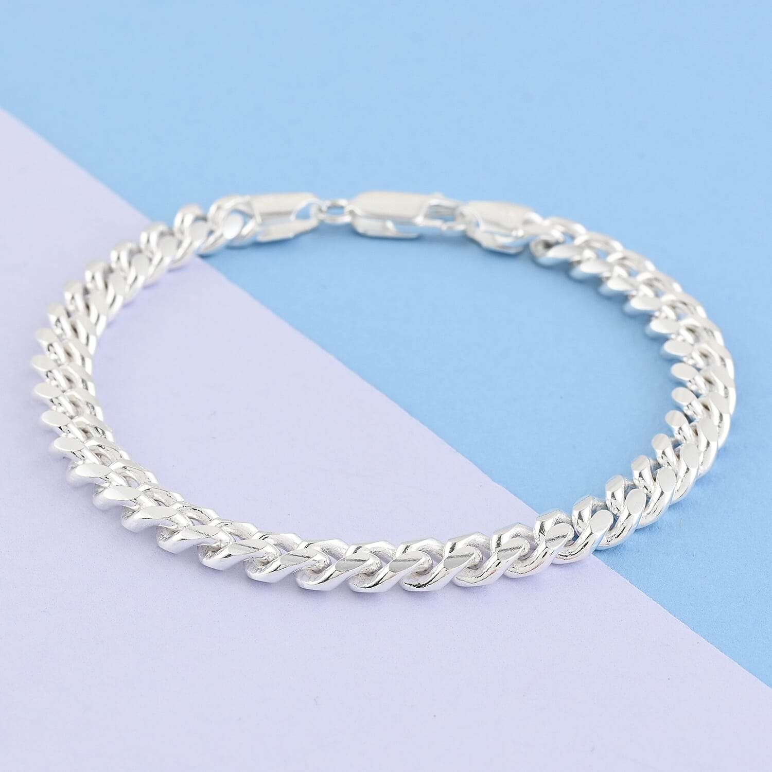 Italian Sterling Silver Curb Bracelet (7.50 In) 17.60 Grams